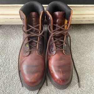Havana Joe Red/Brown Leather Lace Up Ankle Boots Women’s EU38/US7-7.5